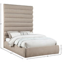 Meridian Adam Beige Chenille Fabric Queen Bed IMAGE 9