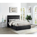 Meridian Adam Black Chenille Fabric Full Bed IMAGE 2