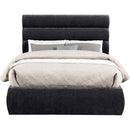 Meridian Adam Black Chenille Fabric Full Bed IMAGE 3