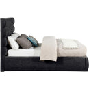 Meridian Adam Black Chenille Fabric Full Bed IMAGE 4