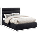 Meridian Adam Black Chenille Fabric Full Bed IMAGE 9