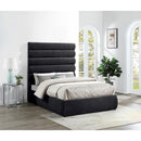 Meridian Adam Black Chenille Fabric Full Bed IMAGE 2
