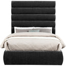 Meridian Adam Black Chenille Fabric Full Bed IMAGE 3