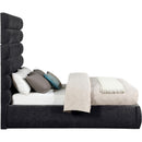 Meridian Adam Black Chenille Fabric Full Bed IMAGE 4