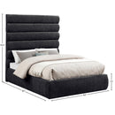 Meridian Adam Black Chenille Fabric Full Bed IMAGE 9