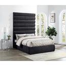 Meridian Adam Black Chenille Fabric Full Bed IMAGE 2