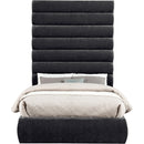 Meridian Adam Black Chenille Fabric Full Bed IMAGE 3