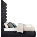 Meridian Adam Black Chenille Fabric Full Bed IMAGE 4