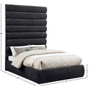 Meridian Adam Black Chenille Fabric Full Bed IMAGE 9