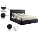 Meridian Adam Black Chenille Fabric King Bed IMAGE 10