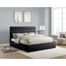 Meridian Adam Black Chenille Fabric King Bed IMAGE 2
