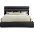 Meridian Adam Black Chenille Fabric King Bed IMAGE 3
