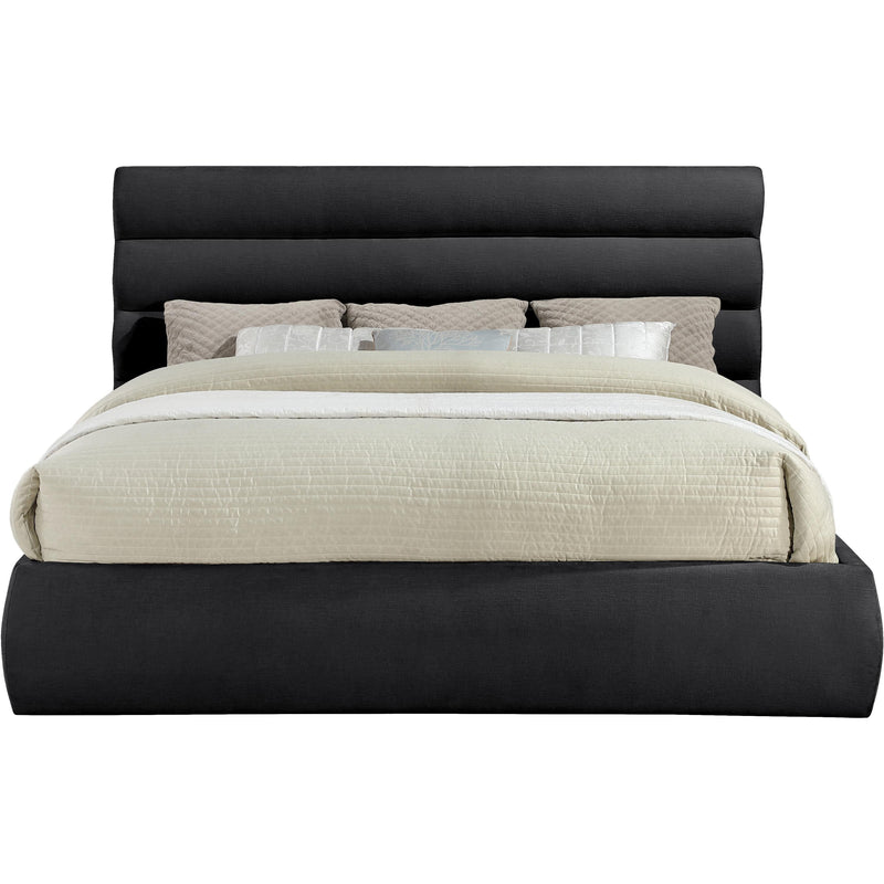 Meridian Adam Black Chenille Fabric King Bed IMAGE 3