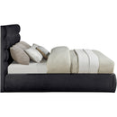 Meridian Adam Black Chenille Fabric King Bed IMAGE 4