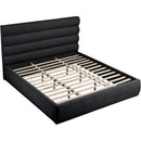 Meridian Adam Black Chenille Fabric King Bed IMAGE 7