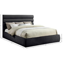 Meridian Adam Black Chenille Fabric King Bed IMAGE 9