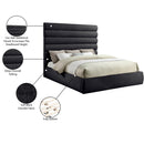 Meridian Adam Black Chenille Fabric King Bed IMAGE 10