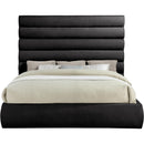 Meridian Adam Black Chenille Fabric King Bed IMAGE 3