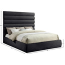 Meridian Adam Black Chenille Fabric King Bed IMAGE 9