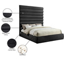 Meridian Adam Black Chenille Fabric King Bed IMAGE 10