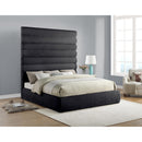 Meridian Adam Black Chenille Fabric King Bed IMAGE 2