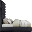 Meridian Adam Black Chenille Fabric King Bed IMAGE 4