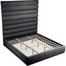 Meridian Adam Black Chenille Fabric King Bed IMAGE 7