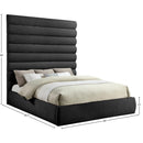 Meridian Adam Black Chenille Fabric King Bed IMAGE 9