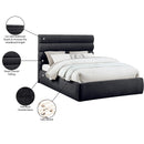 Meridian Adam Black Chenille Fabric Queen Bed IMAGE 10