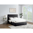 Meridian Adam Black Chenille Fabric Queen Bed IMAGE 2