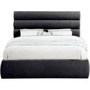 Meridian Adam Black Chenille Fabric Queen Bed IMAGE 3