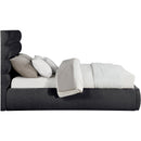 Meridian Adam Black Chenille Fabric Queen Bed IMAGE 4