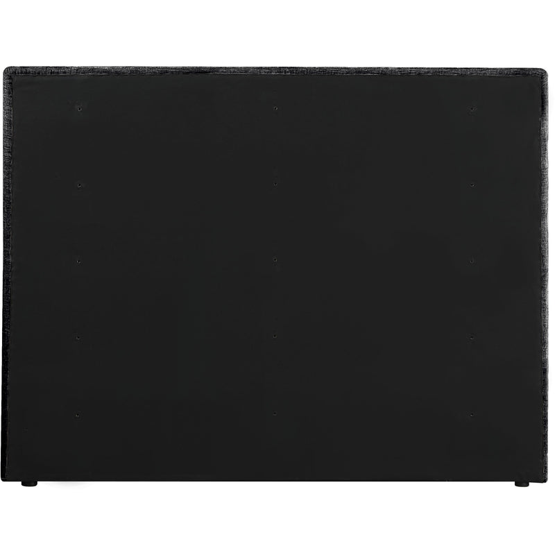 Meridian Adam Black Chenille Fabric Queen Bed IMAGE 5
