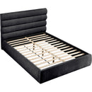 Meridian Adam Black Chenille Fabric Queen Bed IMAGE 7