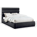 Meridian Adam Black Chenille Fabric Queen Bed IMAGE 9