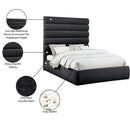 Meridian Adam Black Chenille Fabric Queen Bed IMAGE 10