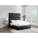Meridian Adam Black Chenille Fabric Queen Bed IMAGE 2