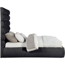 Meridian Adam Black Chenille Fabric Queen Bed IMAGE 4