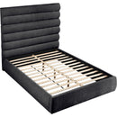 Meridian Adam Black Chenille Fabric Queen Bed IMAGE 7