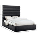 Meridian Adam Black Chenille Fabric Queen Bed IMAGE 9