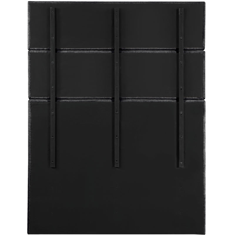 Meridian Adam Black Chenille Fabric Queen Bed IMAGE 5