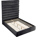Meridian Adam Black Chenille Fabric Queen Bed IMAGE 7