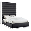 Meridian Adam Black Chenille Fabric Queen Bed IMAGE 9