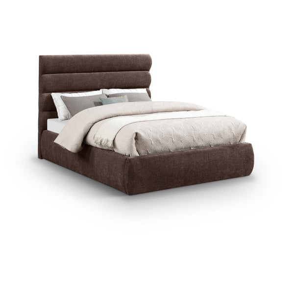 Meridian Adam Brown Chenille Fabric Full Bed IMAGE 1