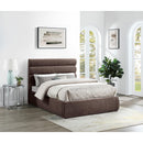 Meridian Adam Brown Chenille Fabric Full Bed IMAGE 2