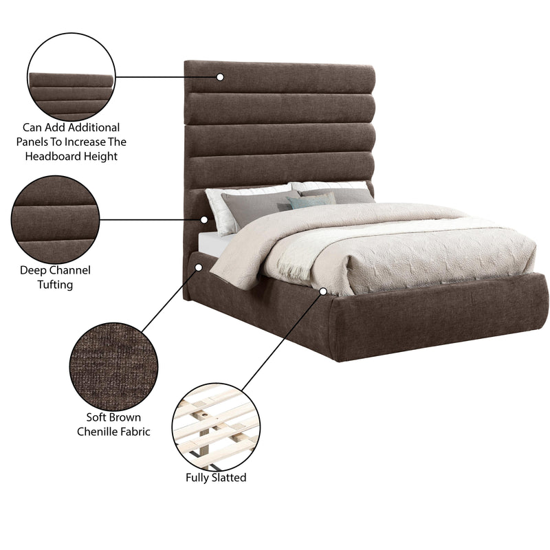 Meridian Adam Brown Chenille Fabric Full Bed IMAGE 10