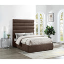 Meridian Adam Brown Chenille Fabric Full Bed IMAGE 2