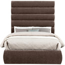 Meridian Adam Brown Chenille Fabric Full Bed IMAGE 3