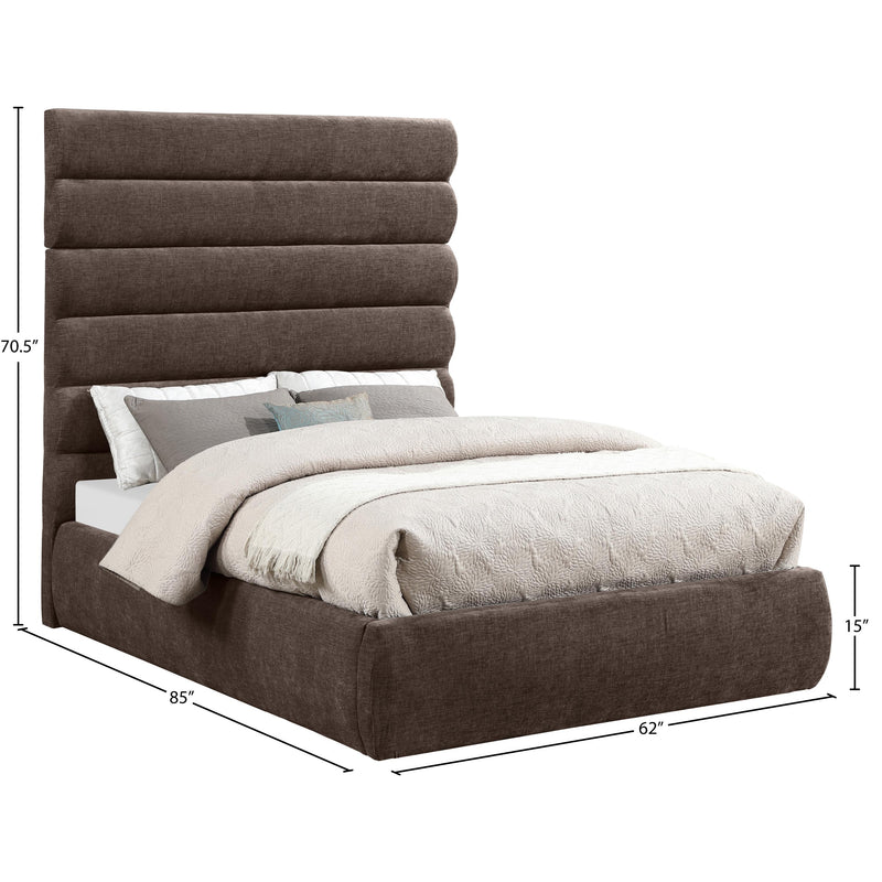Meridian Adam Brown Chenille Fabric Full Bed IMAGE 9
