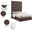 Meridian Adam Brown Chenille Fabric Full Bed IMAGE 10